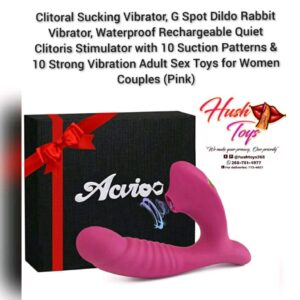 Clitoral Sucking Vibrator, G Spot Dildo Rabbit Vibrator, Waterproof Rechargeable Quiet Clitoris Stimulator with 10 Suction Patterns & 10 Strong Vibration Adult Sex Toys for Women Couples
