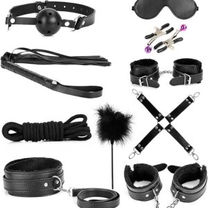 Bondage Kit, 10 Piece Under Bed Restraint Set Love Cuffs