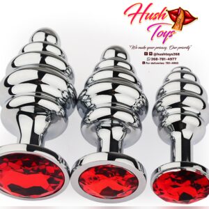 Set Of 3, Anal Sex Trainer 3PCS Metal, Red Jeweled ♥️