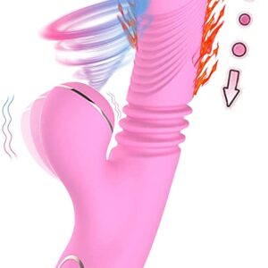 Telescopic Dildo Vibrator Silicone Heating Clitoral Stimulator