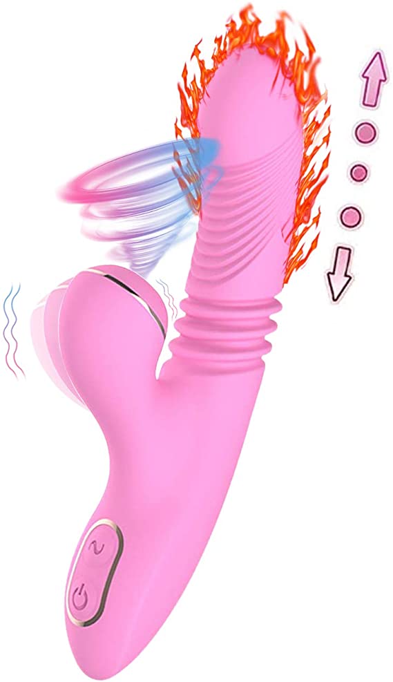 Telescopic Dildo Vibrator Silicone Heating Clitoral Stimulator