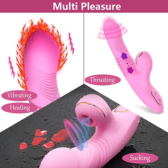 Telescopic Dildo Vibrator Silicone Heating Clitoral Stimulator - Image 6